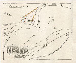 Map drawn by William Clark in 1808 as the Fort was being constructed. 