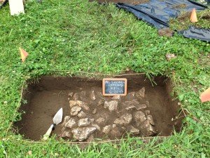 A portion of the Big Shoal Baptist Church foundation. Photo taken during Project Archaeology 2014.